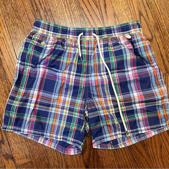 POLO RALPH LAUREN PLAID TRAVELLER SWIM SHORT SIZE LARGE - Picture 1 of 10
